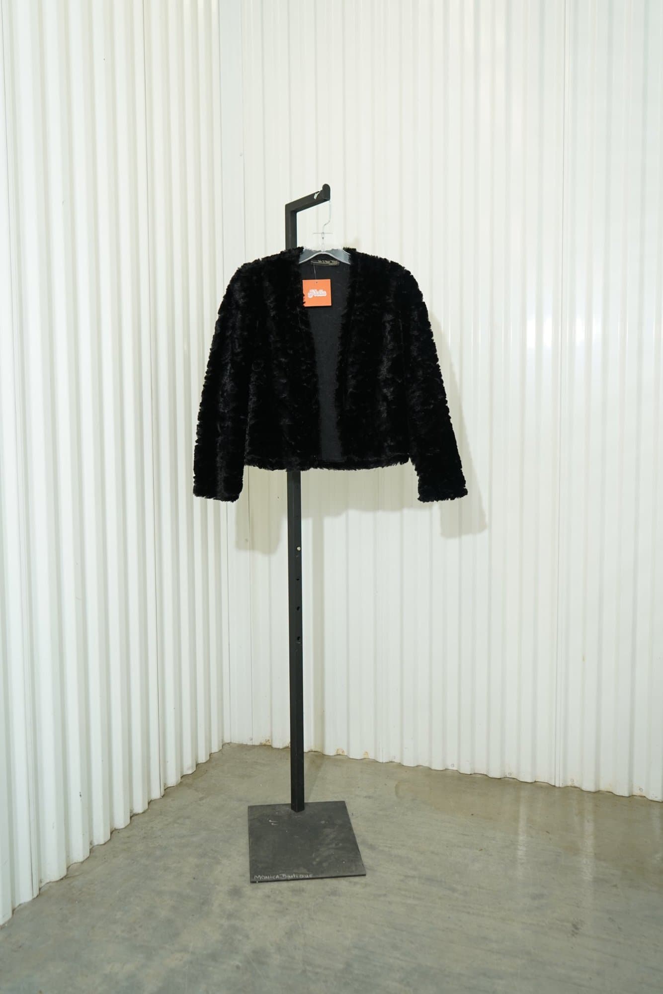 1990s Un Deux Trois collection Black Faux Fur Cropped Jacket