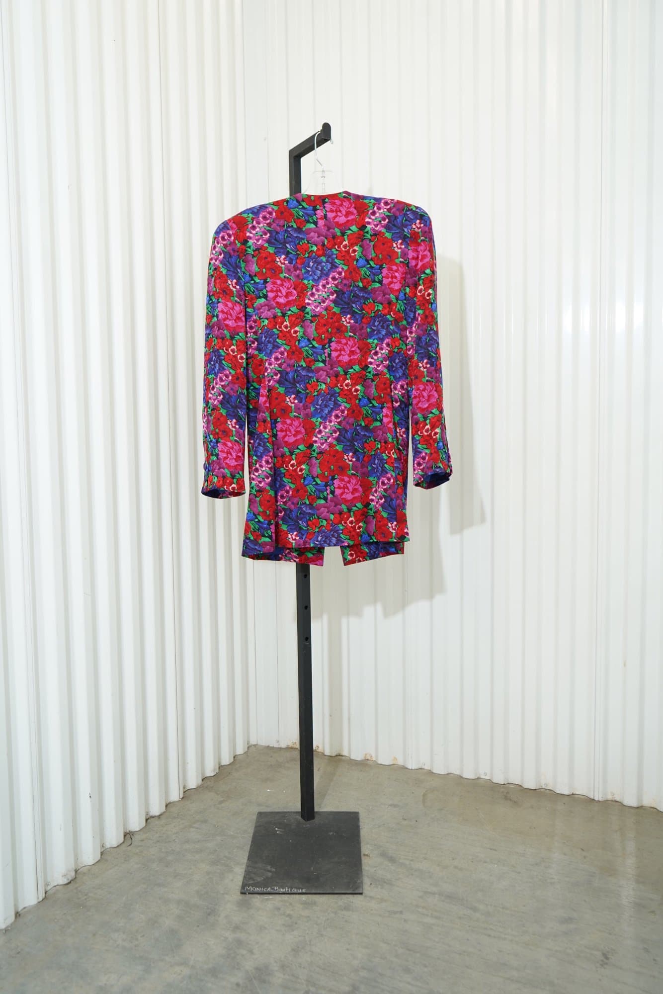 80s Constance Sanders for Richard Warren II Richard silk vibrant floral jacket