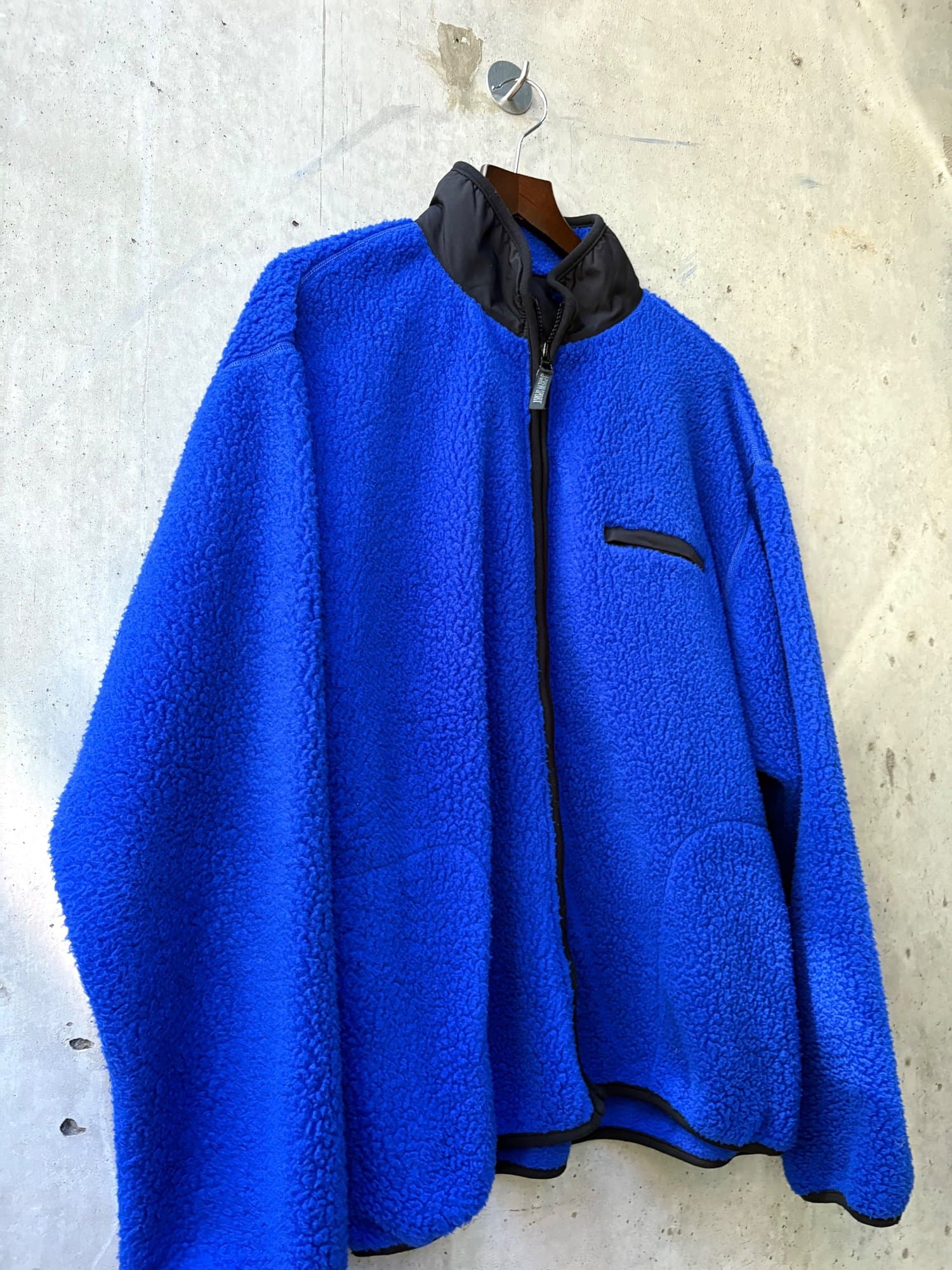J crew 1990s blue fuzzy fleece zipup