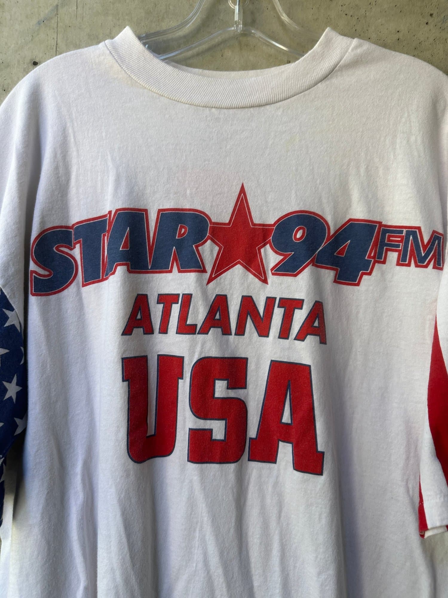 1990s-2000s L.A. Sportswear Atlanta 94.5 American Flag T-Shirt