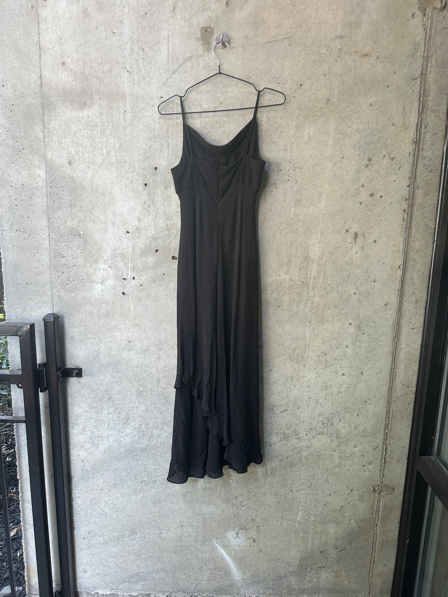 1990s-2000s Ann Taylor Layered Ruffle Hem Silk Dress